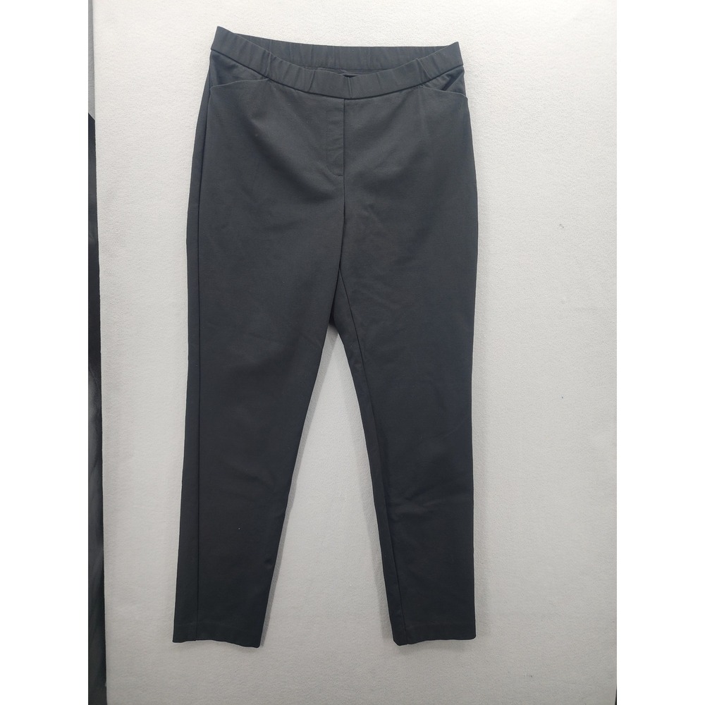 J.Jill Black Ponte Slim Leg Pants Large Tall L Pull On Stretch Office Trousers